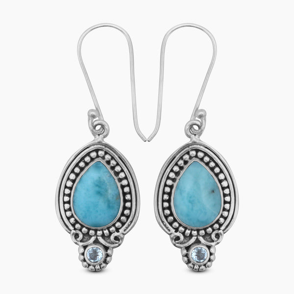Larimar Gemstone Silver Jewelry Set