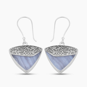 Blue Lace Agate Silver Jewelry Sets