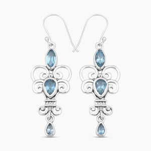 925 sterling Silver Blue Topaz Earrings