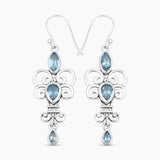 925 sterling Silver Blue Topaz Earrings