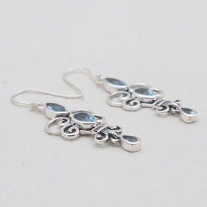 925 sterling Silver Blue Topaz Earrings