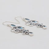 925 sterling Silver Blue Topaz Earrings