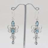 925 sterling Silver Blue Topaz Earrings