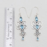 925 sterling Silver Blue Topaz Earrings