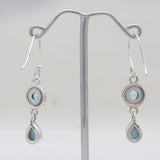 Larimar & Blue Topaz Silver Earrings