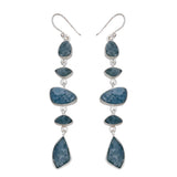 Natural Aquamarine Silver Earrings