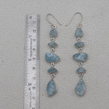 Natural Aquamarine Silver Earrings