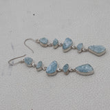 Natural Aquamarine Silver Earrings