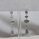 Natural Aquamarine Silver Earrings