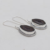 Coconut Druzy Silver Designer Dangle Earrings