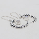 925 Sterling Silver Rainbow Moonstone Earrings