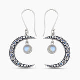 925 Sterling Silver Rainbow Moonstone Earrings