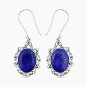 Natural Lapis lazuli Jewelry Set 925 Sterling Silver