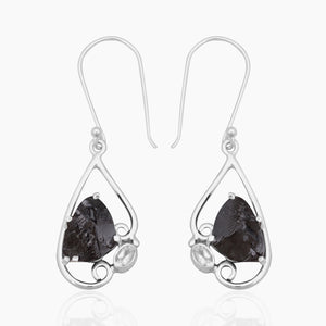 Shungite Silver Earrings