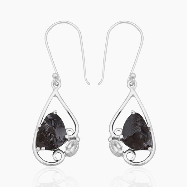 Shungite Silver Earrings