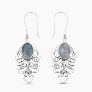 925 Sterling Silver Aquamarine Earrings