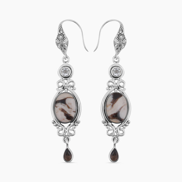 Peanut Wood Jasper Silver Jewelry Set