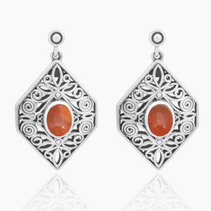 Carnelian Silver Earrings