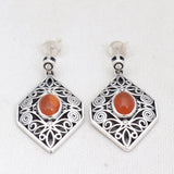 Carnelian Silver Earrings