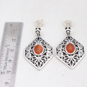 Carnelian Silver Earrings