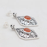 Carnelian Silver Earrings