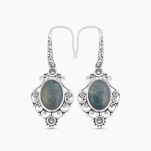 925 Sterling Silver Green Moss Agate Jewelry Sets