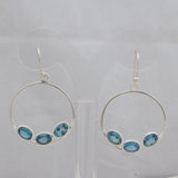 Blue Topaz Silver Earrings