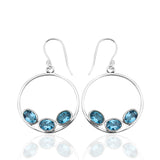 Blue Topaz Silver Earrings