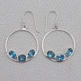 Blue Topaz Silver Earrings