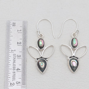 925 Sterling Silver Abalone Shell Earrings
