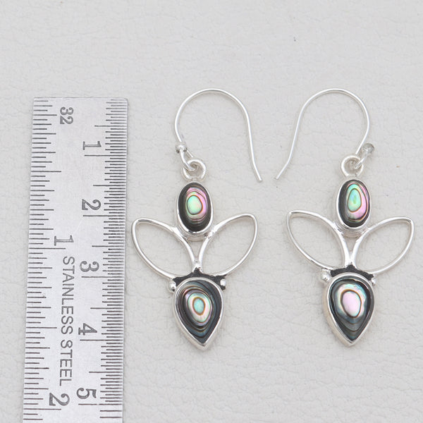 925 Sterling Silver Abalone Shell Earrings