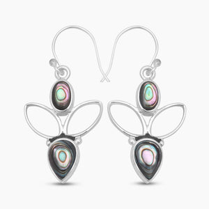 925 Sterling Silver Abalone Shell Earrings