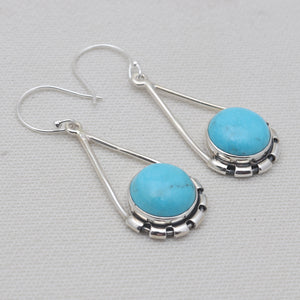Kingman Turquoise Silver Earrings