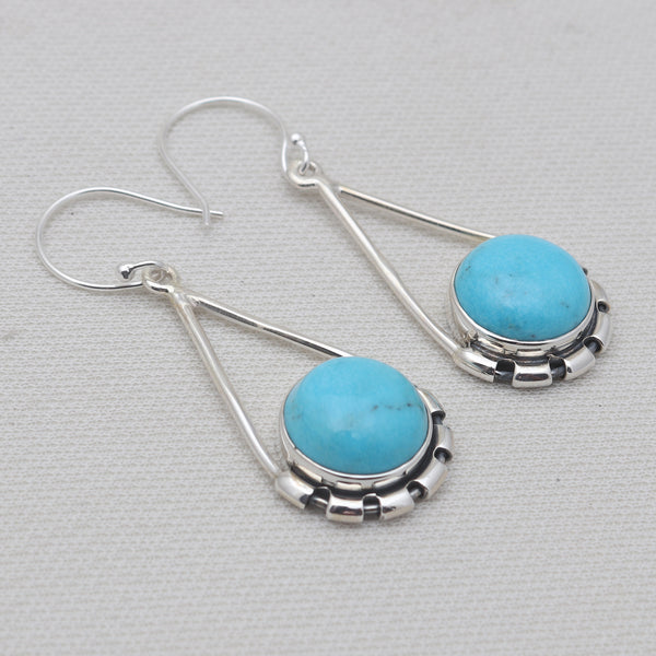 Kingman Turquoise Silver Earrings