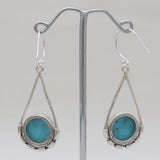 Kingman Turquoise Silver Earrings