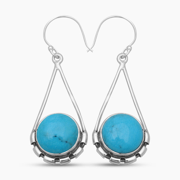 Kingman Turquoise Silver Earrings