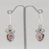 Watermelon Tourmaline Silver Earrings