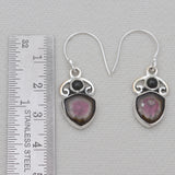 Watermelon Tourmaline Silver Earrings