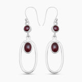 Garnet Silver Earrings