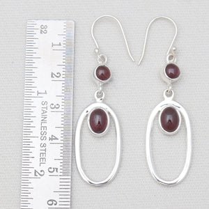 Garnet Silver Earrings