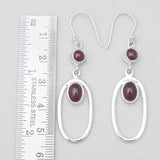 Garnet Silver Earrings