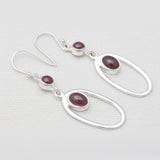 Garnet Silver Earrings