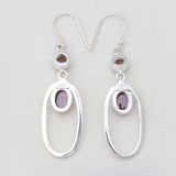Garnet Silver Earrings