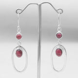 Garnet Silver Earrings