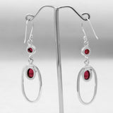Garnet Silver Earrings