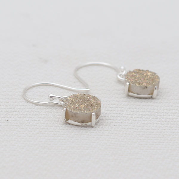 Rainbow Druzy Sterling Silver Earrings