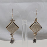 Meteorite Slice Silver Earrings