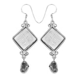 Meteorite Slice Silver Earrings