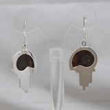 Ammonite Fossil Silver Earring