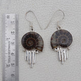 Ammonite Fossil Silver Earring